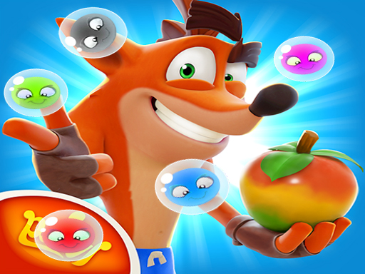 Imagem Crash Bandicoot e Frog Tremendo Bubbles Shooter